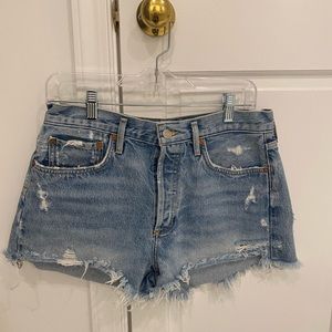 Agolde Parker Cut Off Denim Shorts (Size 28)